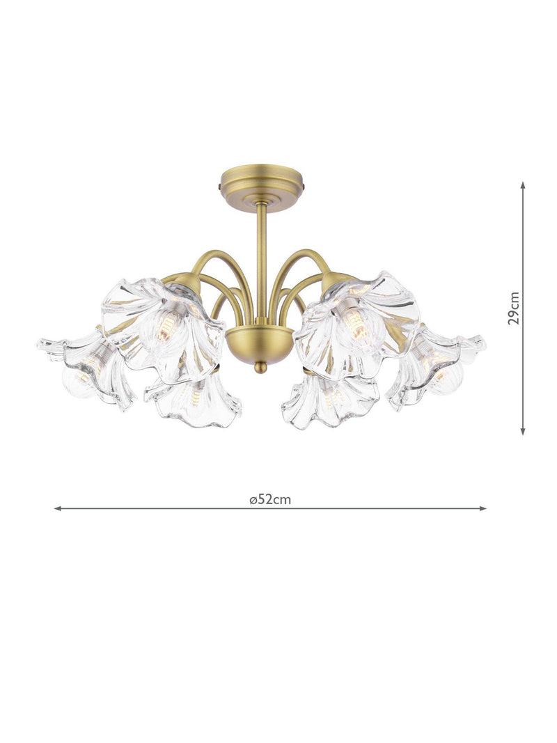 Laura Ashley Kerswell semi-flush ceiling chandelier metallic bronze, imported from the UK