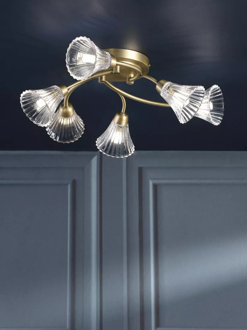 Laura Ashley Lanton chandelier 6 arms metallic bronze, UK version