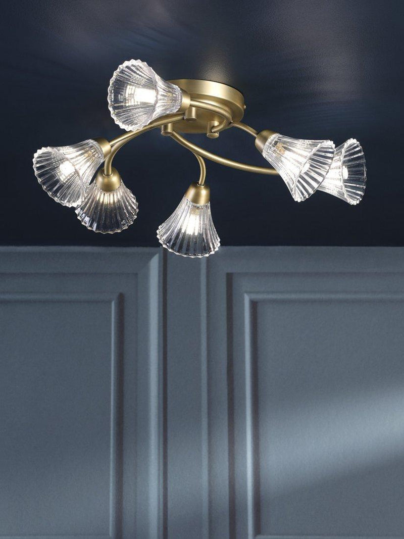 Laura Ashley Lanton chandelier 6 arms metallic bronze, UK version