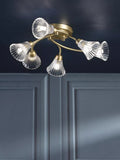 Laura Ashley Lanton chandelier 6 arms metallic bronze, UK version