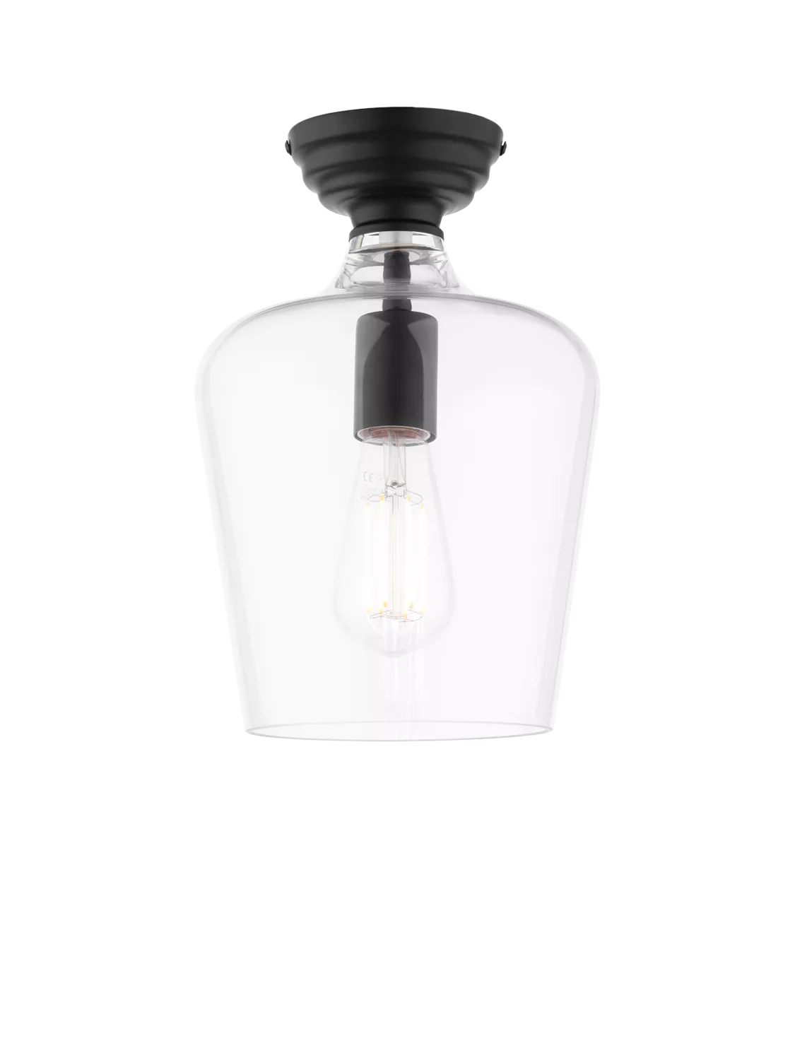 Laura Ashley Ockley semi-flush ceiling light black, UK version