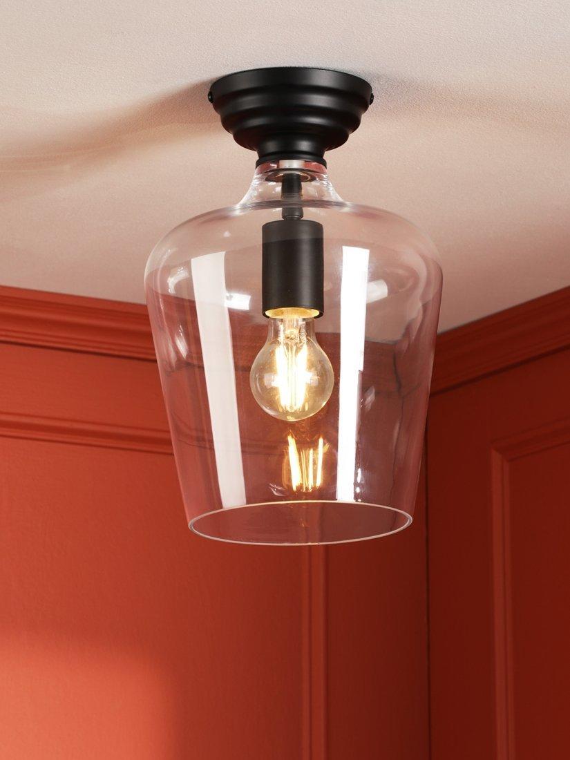 Laura Ashley Ockley semi-flush ceiling light black, UK version