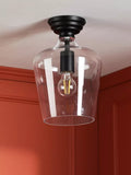 Laura Ashley Ockley semi-flush ceiling light black, UK version