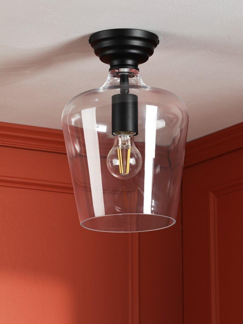 Laura Ashley Ockley semi-flush ceiling light black, UK version