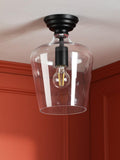 Laura Ashley Ockley semi-flush ceiling light black, UK version