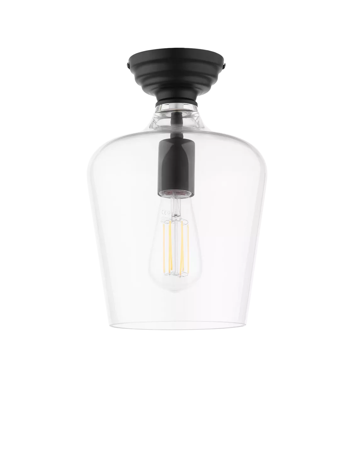 Laura Ashley Ockley semi-flush ceiling light black, UK version