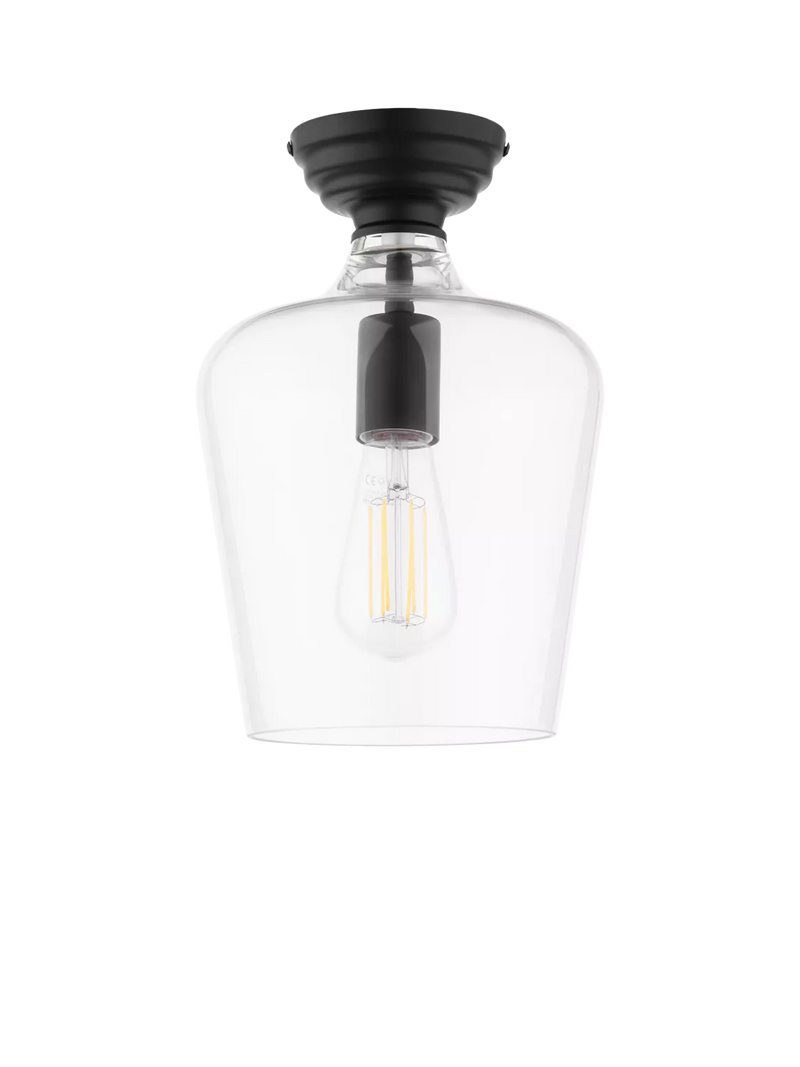 Laura Ashley Ockley semi-flush ceiling light black, UK version