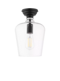 Laura Ashley Ockley semi-flush ceiling light black, UK version