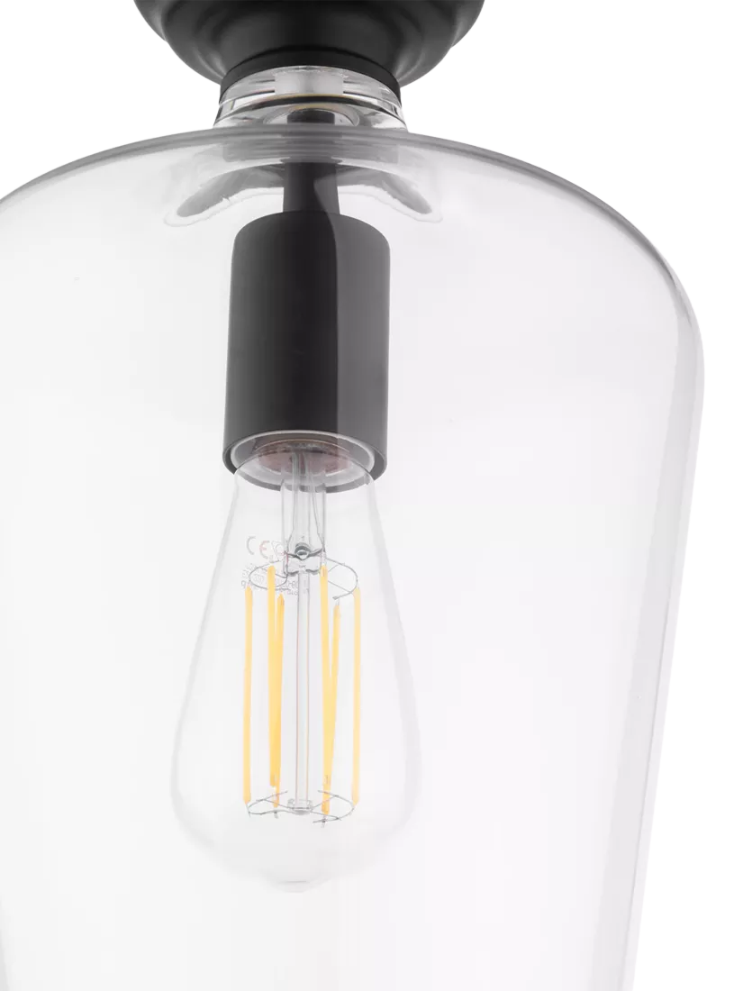 Laura Ashley Ockley semi-flush ceiling light black, UK version