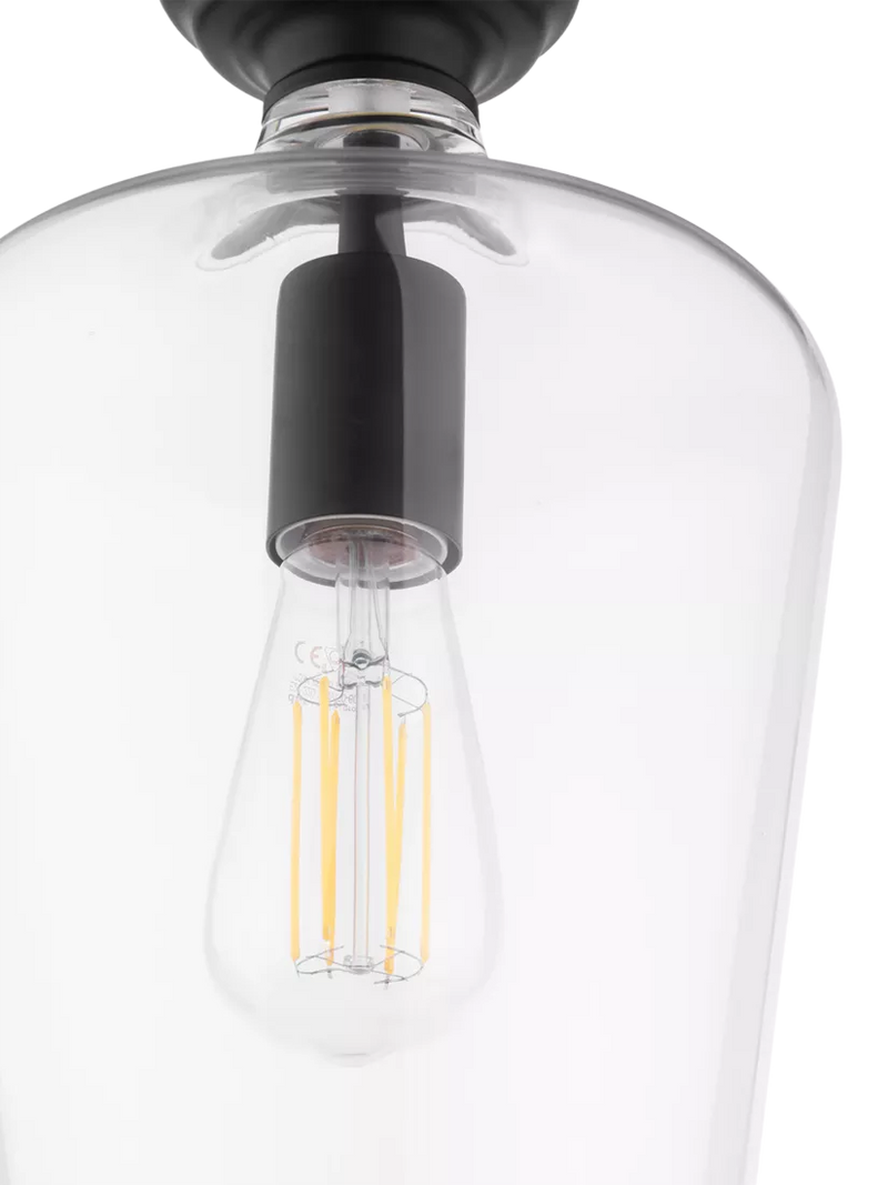 Laura Ashley Ockley semi-flush ceiling light black, UK version