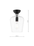 Laura Ashley Ockley semi-flush ceiling light black, UK version