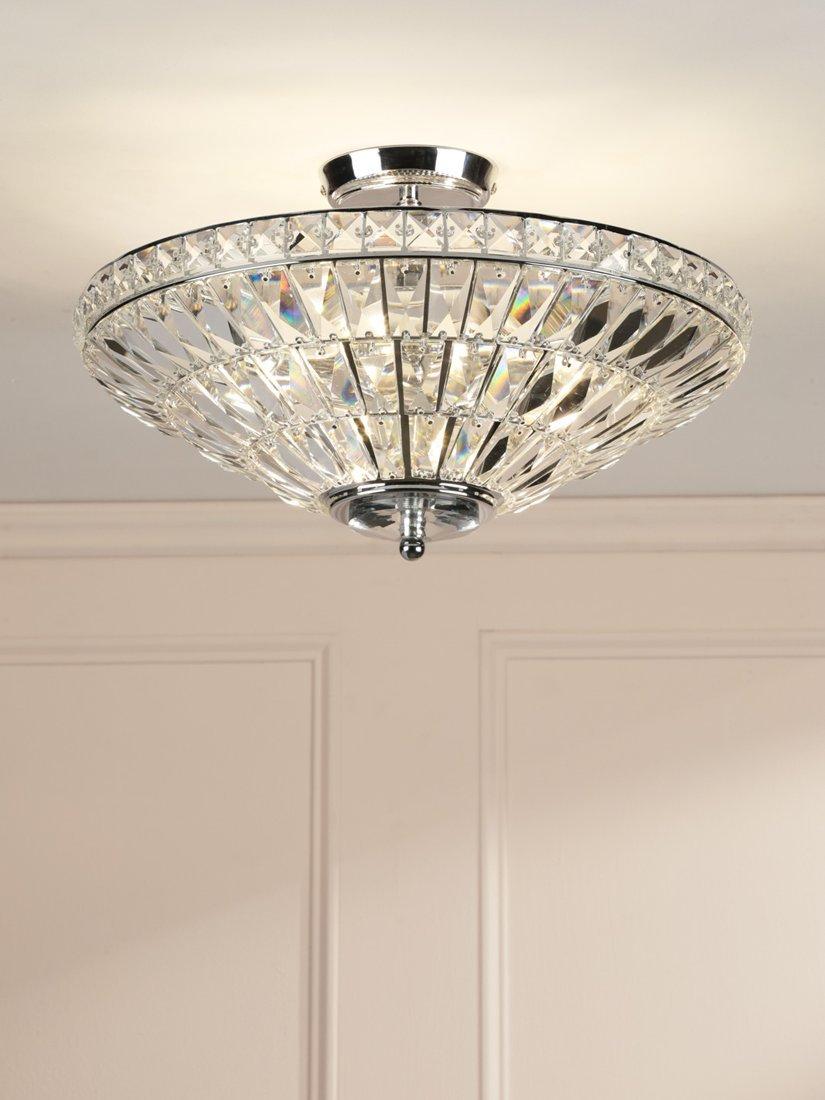 Laura Ashley Vienna crystal uplighter flush ceiling light, UK version
