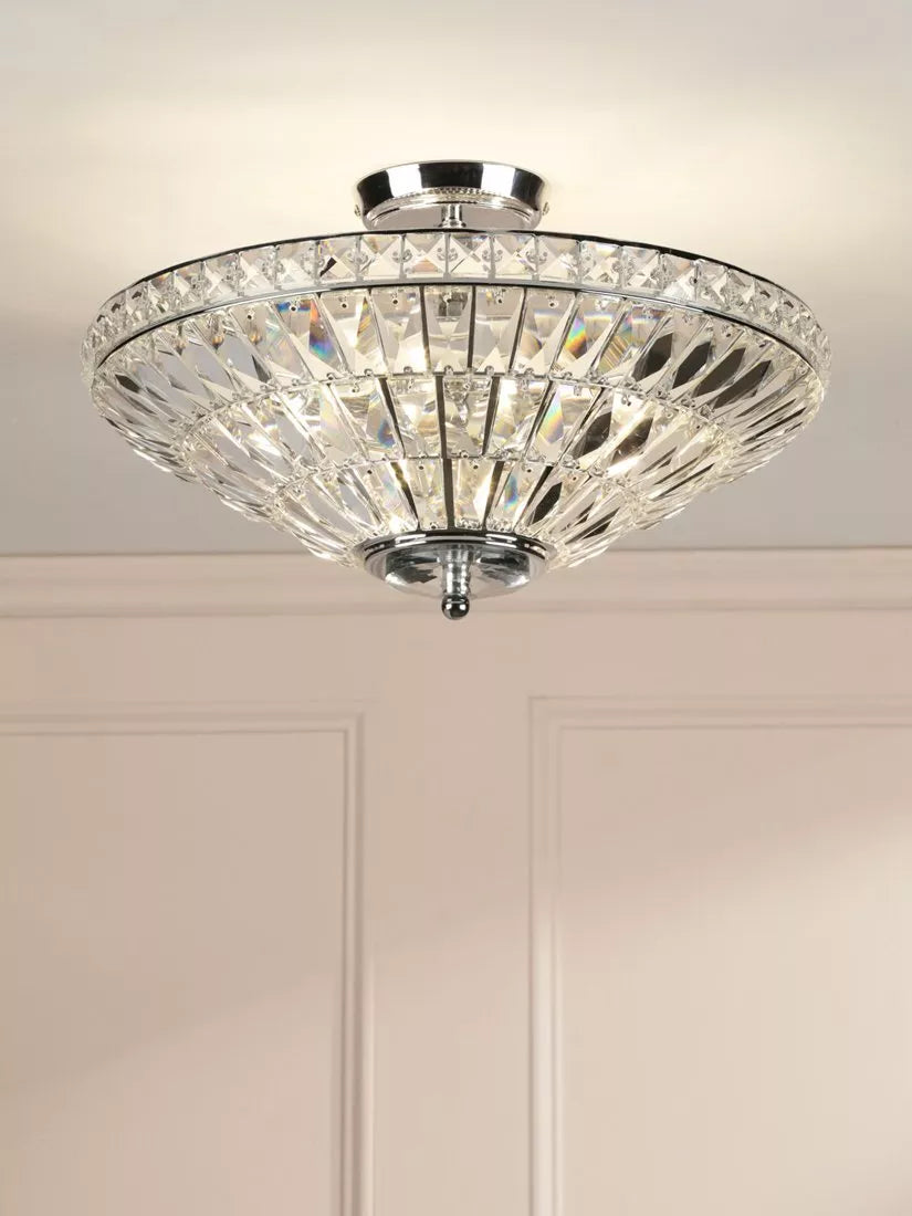 Laura Ashley Vienna crystal uplighter flush ceiling light, UK version