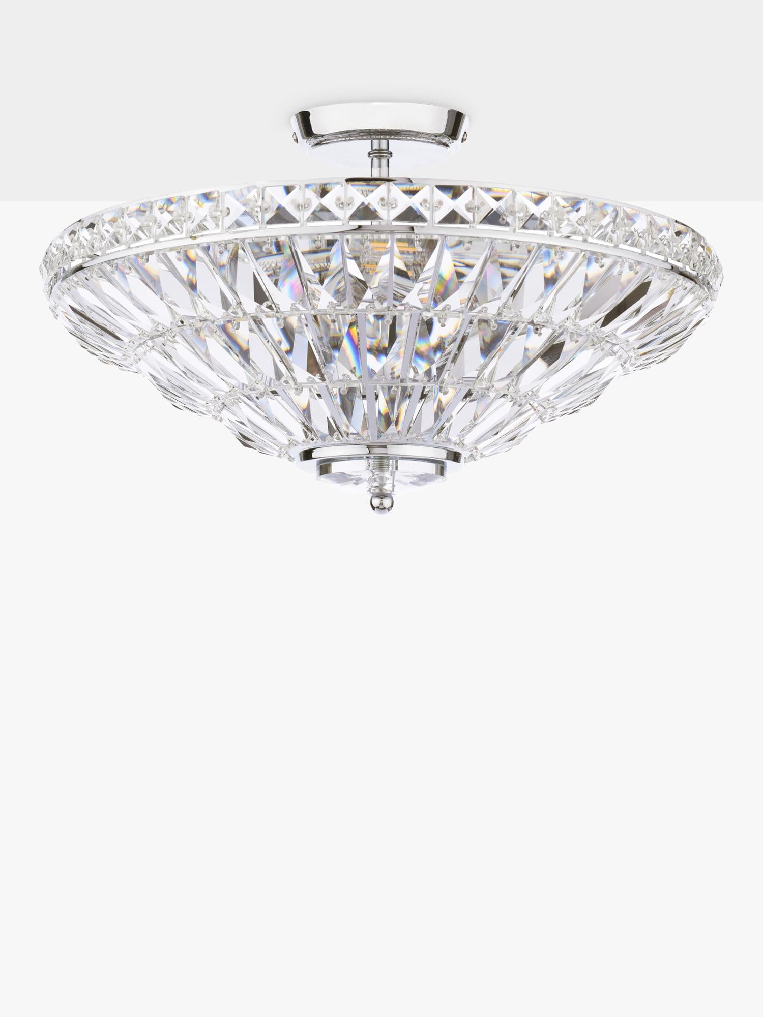 Laura Ashley Vienna crystal uplighter flush ceiling light, UK version