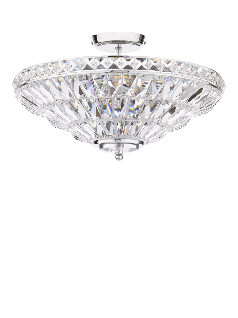 Laura Ashley Vienna crystal uplighter flush ceiling light, UK version