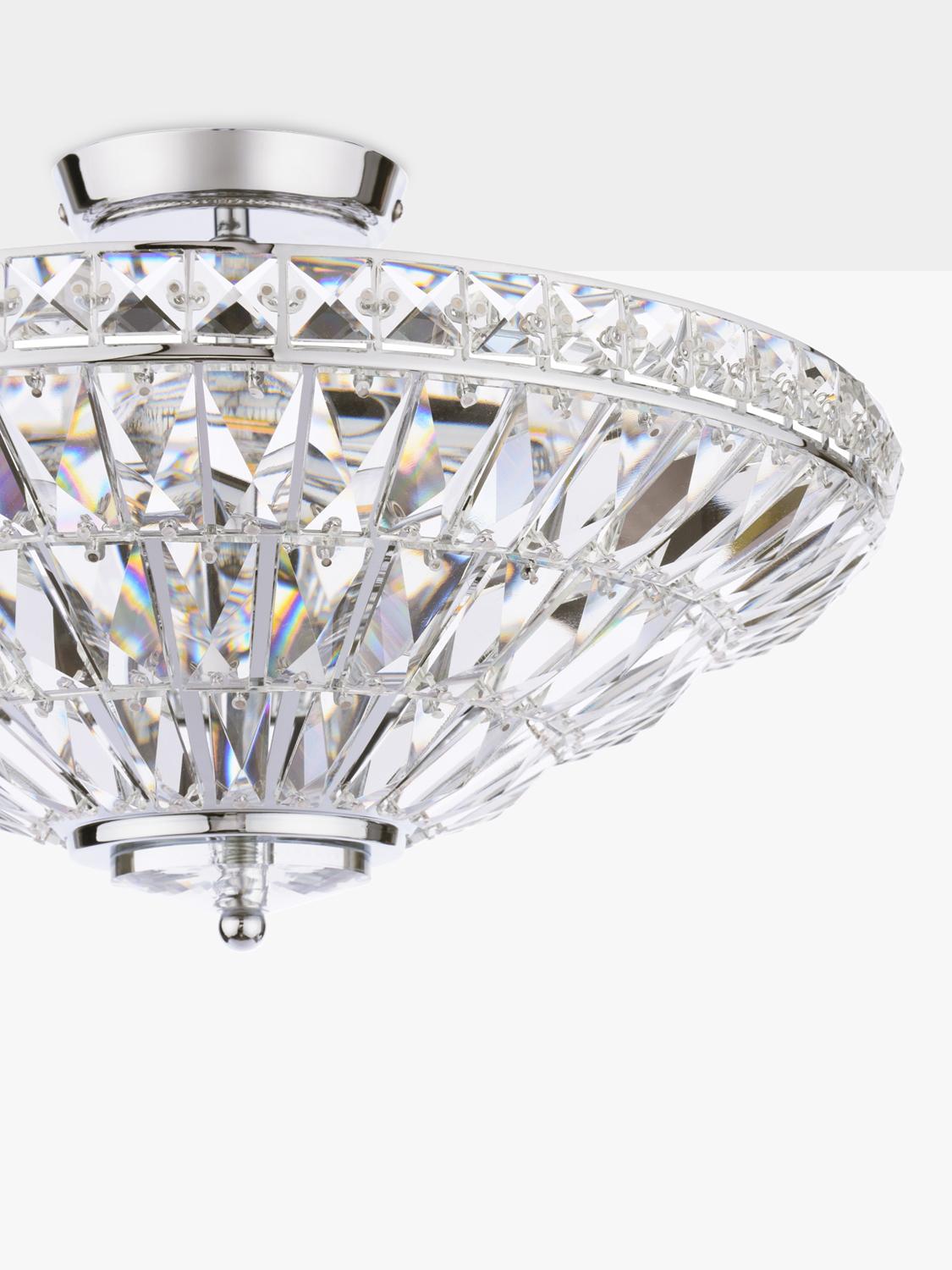 Laura Ashley Vienna crystal uplighter flush ceiling light, UK version