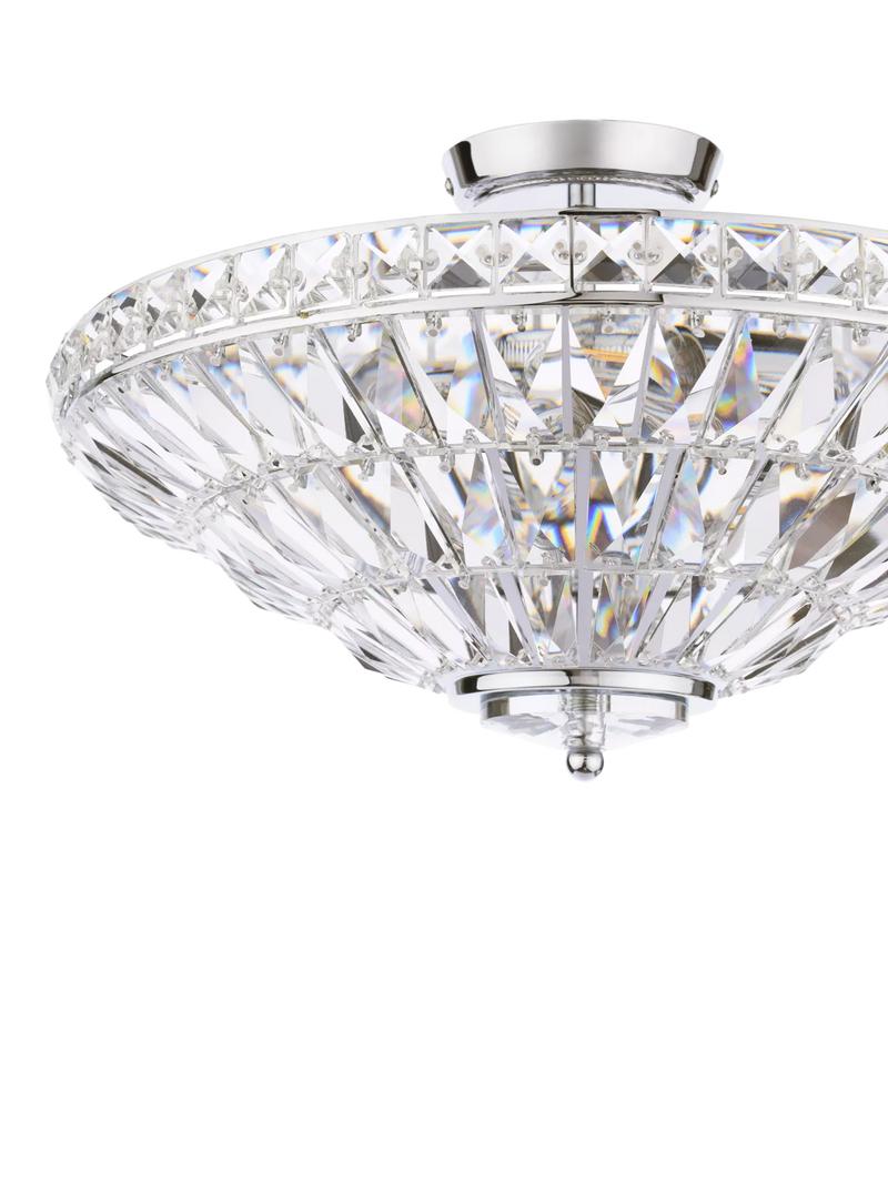 Laura Ashley Vienna crystal uplighter flush ceiling light, UK version
