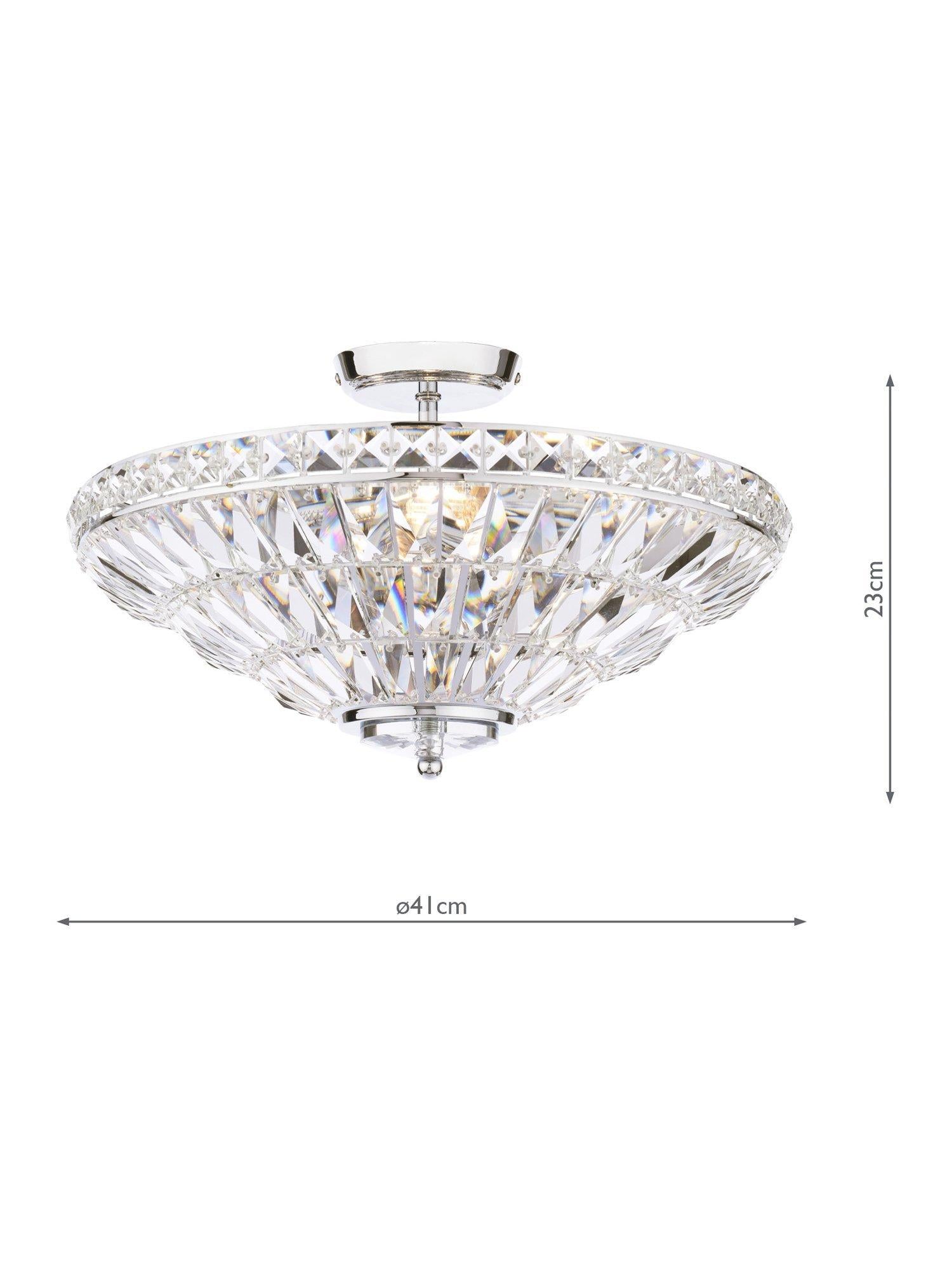 Laura Ashley Vienna crystal uplighter flush ceiling light, UK version