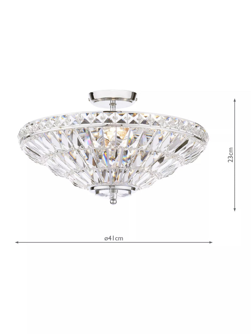 Laura Ashley Vienna crystal uplighter flush ceiling light, UK version