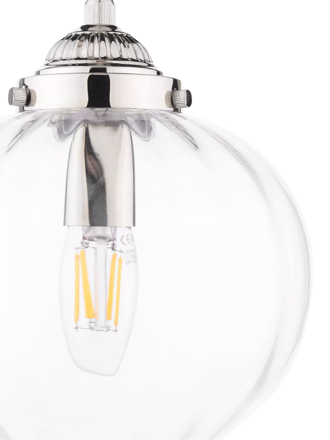 Laura Ashley Whitham pendant ceiling light in polished nickel, imported from the UK
