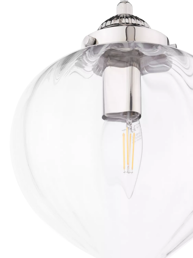 Laura Ashley Whitham pendant ceiling light in polished nickel, imported from the UK