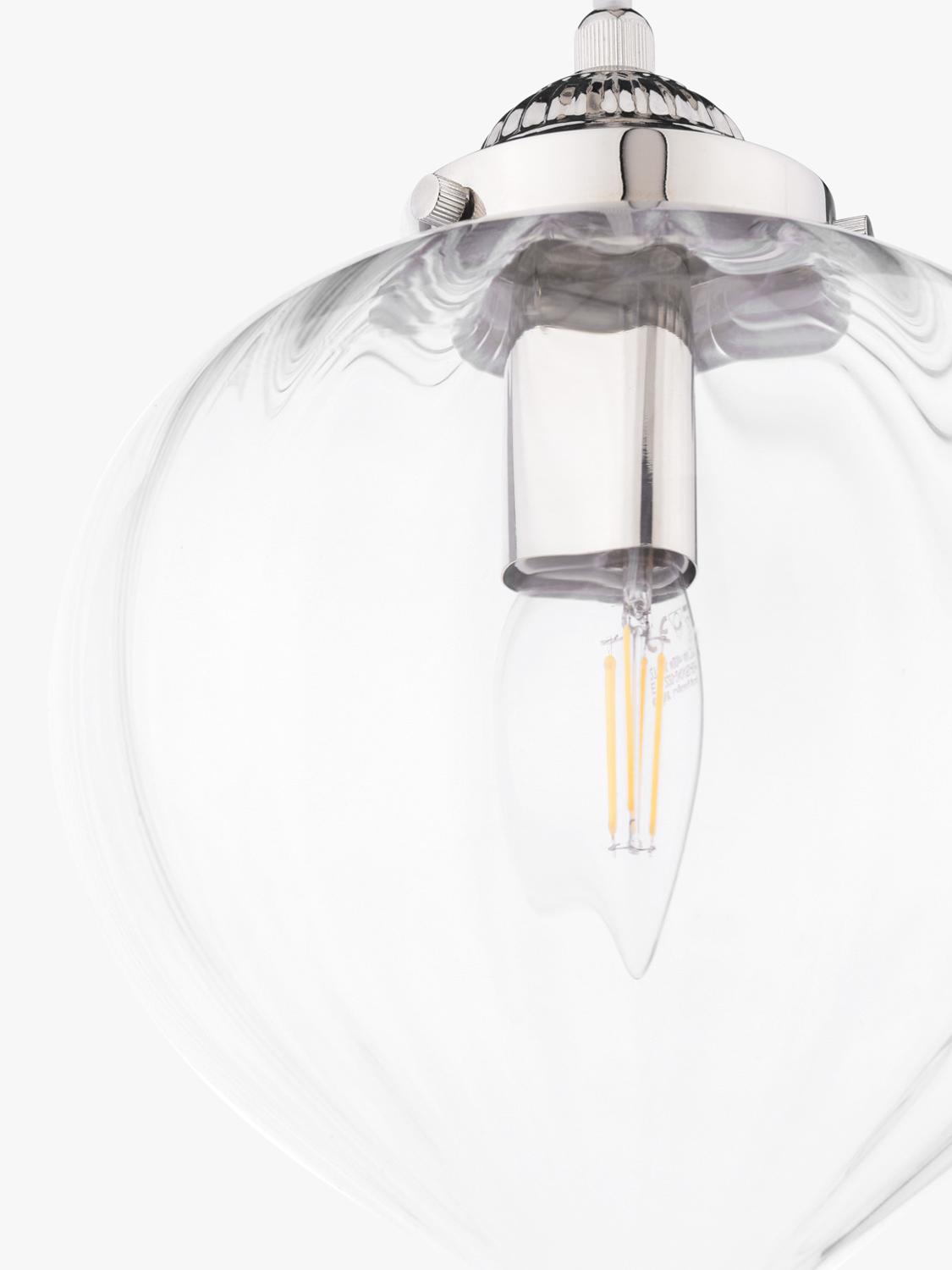 Laura Ashley Whitham pendant ceiling light in polished nickel, imported from the UK