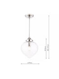 Laura Ashley Whitham pendant ceiling light in polished nickel, imported from the UK