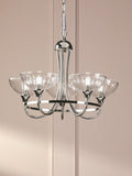 Laura Ashley Wellham five-arm chandelier polished nickel (British brand)