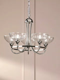Laura Ashley Wellham five-arm chandelier polished nickel (British brand)