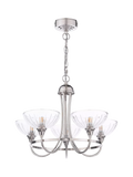 Laura Ashley Wellham five-arm chandelier polished nickel (British brand)
