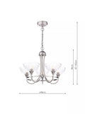 Laura Ashley Wellham five-arm chandelier polished nickel (British brand)