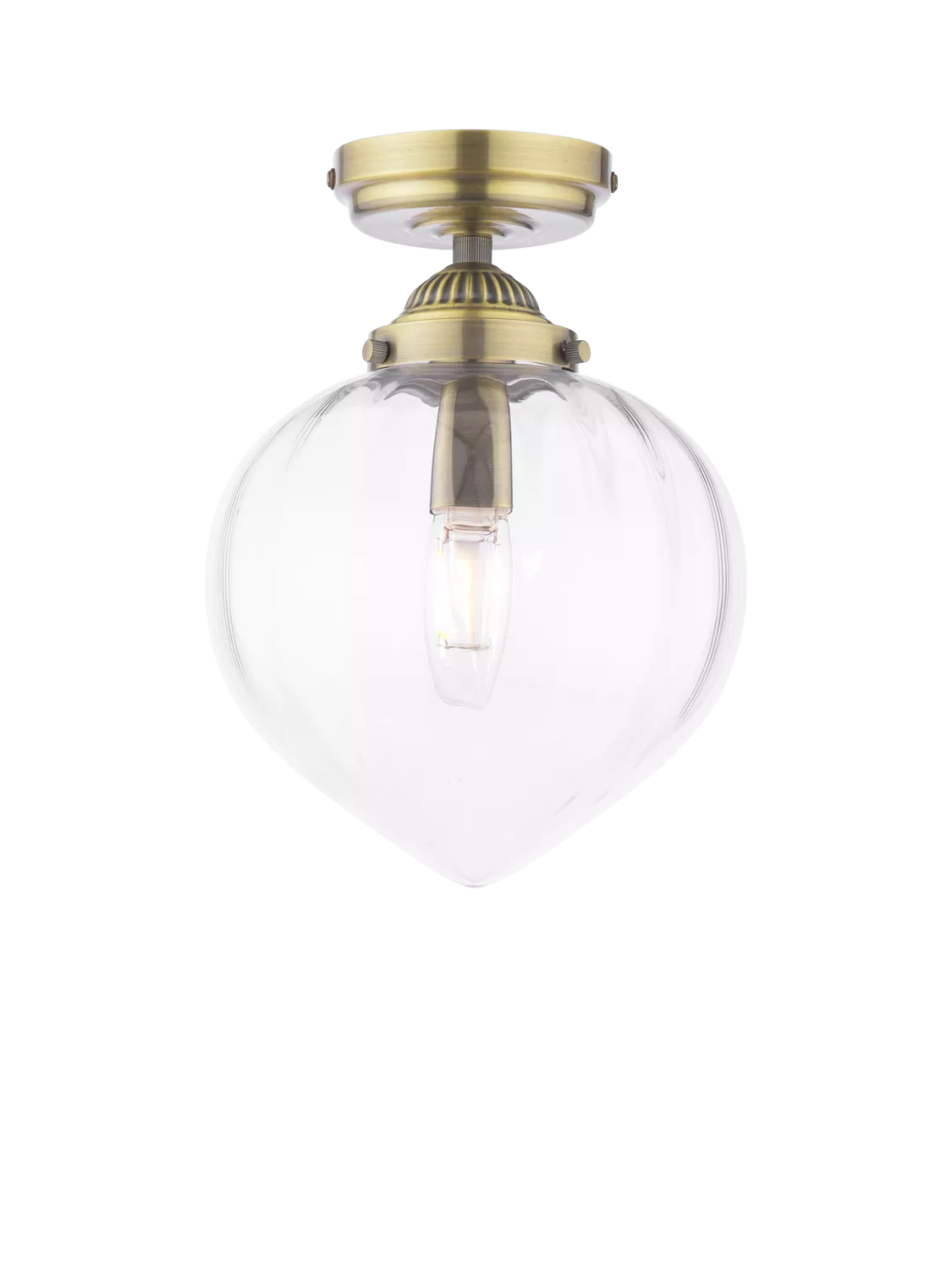 Laura Ashley Whitham semi-flush ceiling light metallic brass (British brand)
