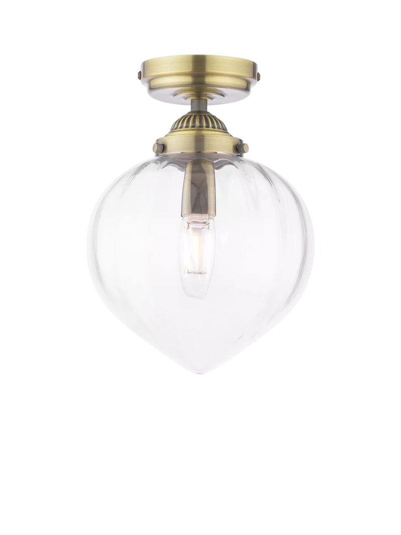 Laura Ashley Whitham semi-flush ceiling light metallic brass (British brand)