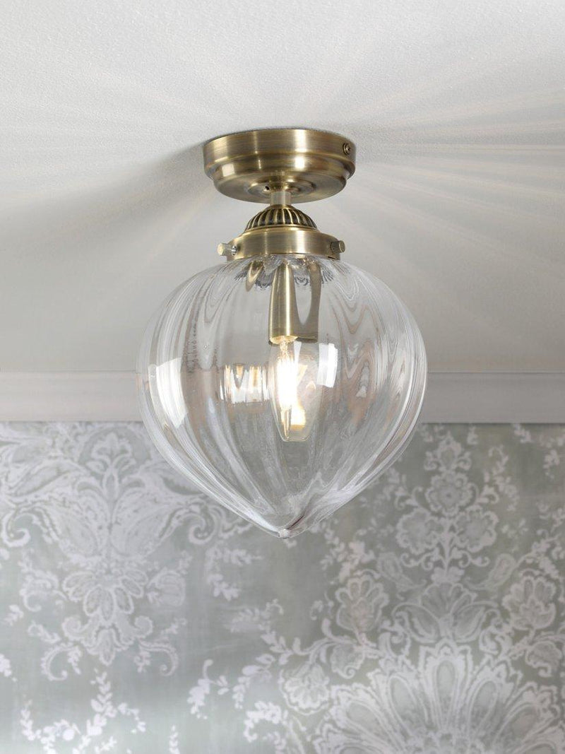 Laura Ashley Whitham semi-flush ceiling light metallic brass (British brand)
