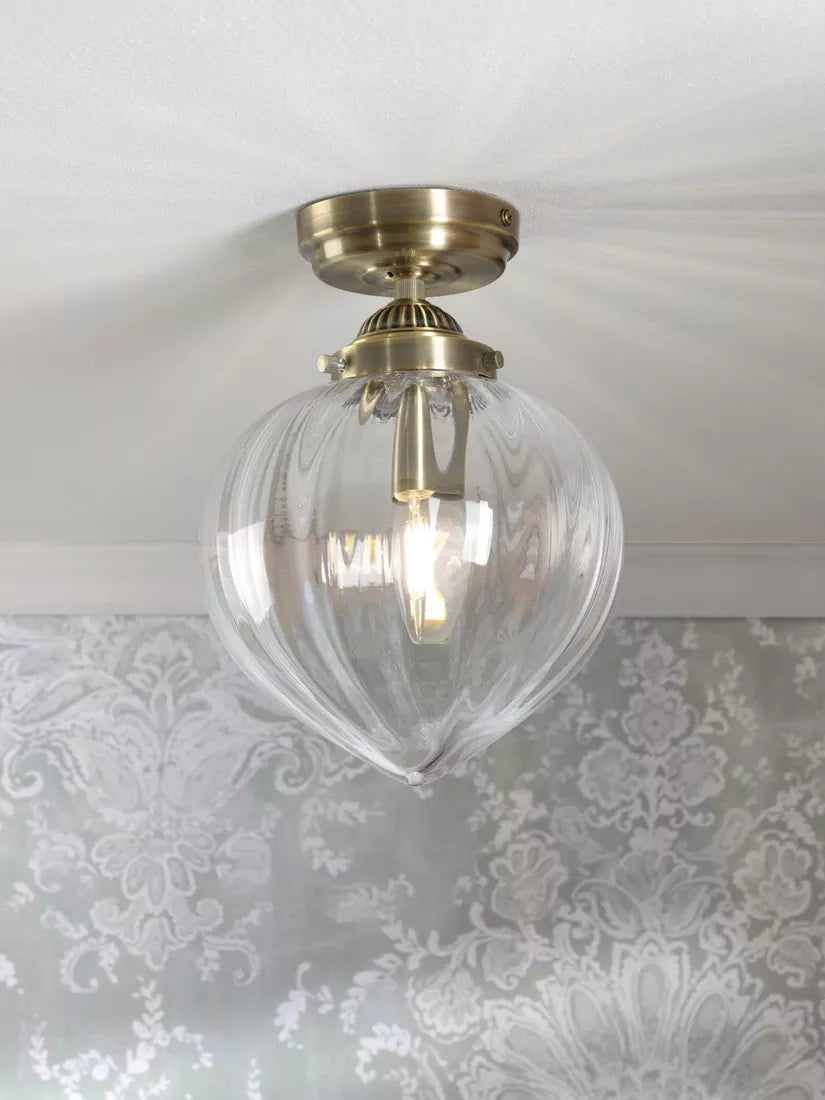 Laura Ashley Whitham semi-flush ceiling light metallic brass (British brand)