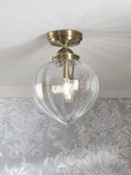 Laura Ashley Whitham semi-flush ceiling light metallic brass (British brand)