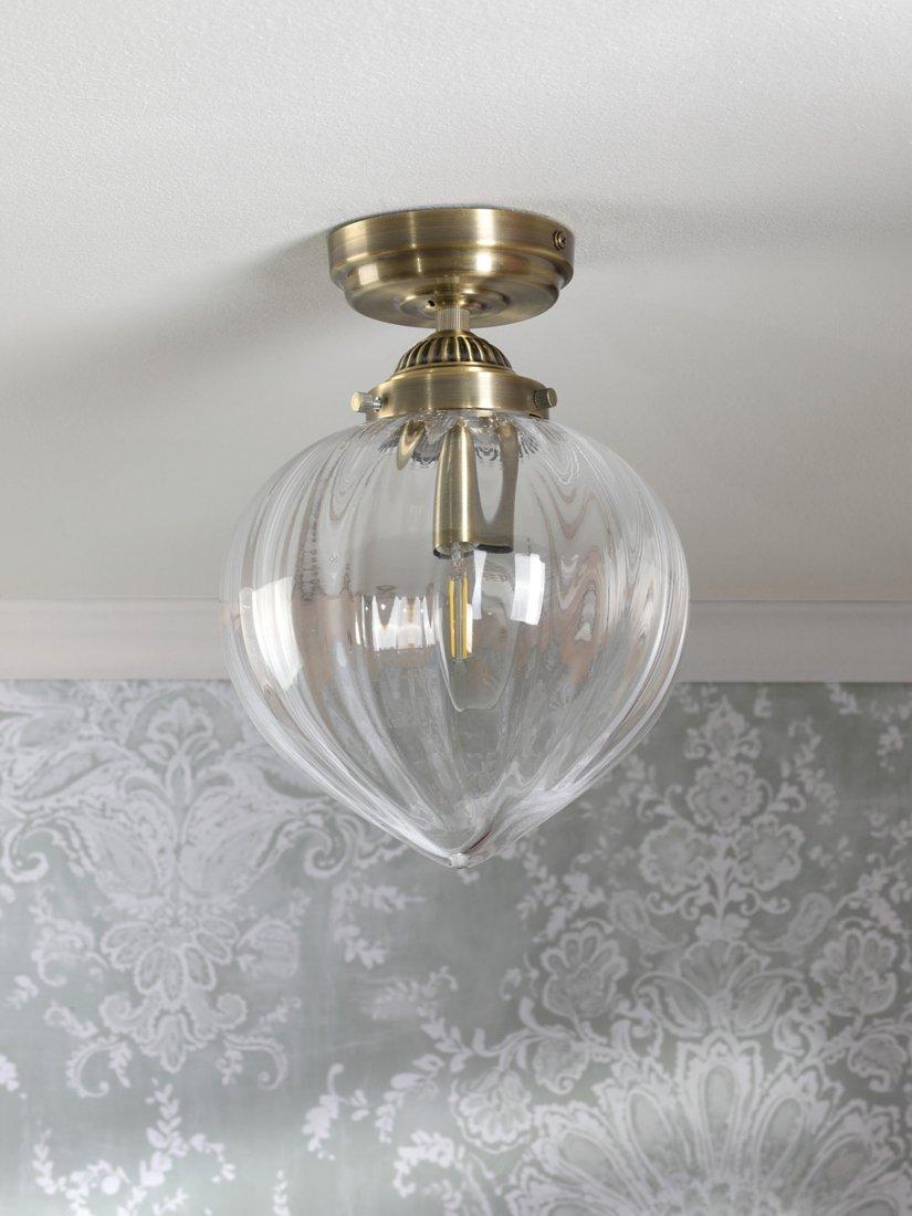 Laura Ashley Whitham semi-flush ceiling light metallic brass (British brand)