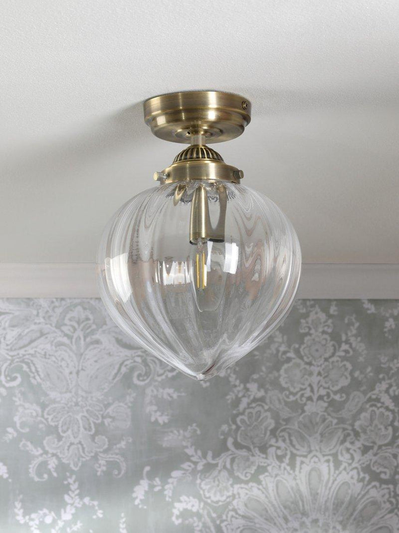 Laura Ashley Whitham semi-flush ceiling light metallic brass (British brand)