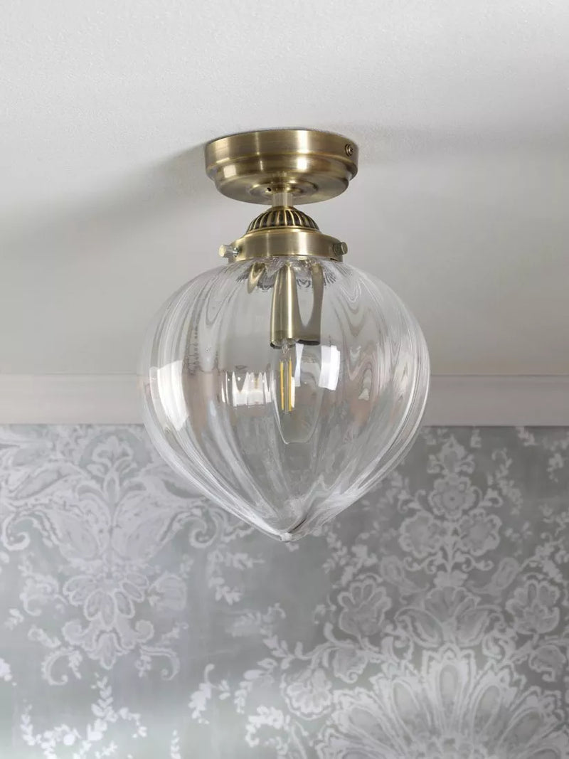 Laura Ashley Whitham semi-flush ceiling light metallic brass (British brand)