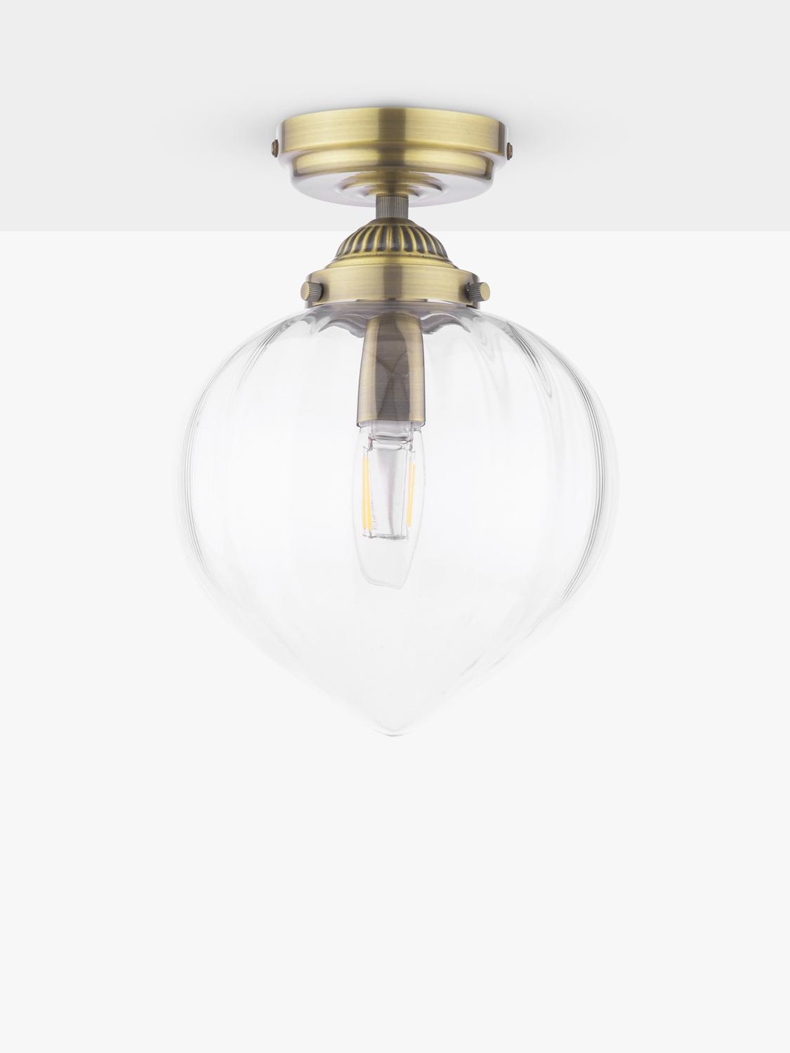 Laura Ashley Whitham semi-flush ceiling light metallic brass (British brand)