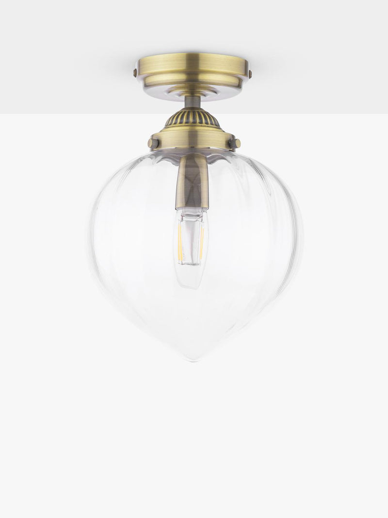 Laura Ashley Whitham semi-flush ceiling light metallic brass (British brand)