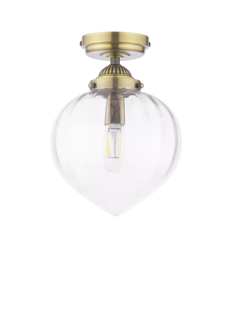 Laura Ashley Whitham semi-flush ceiling light metallic brass (British brand)