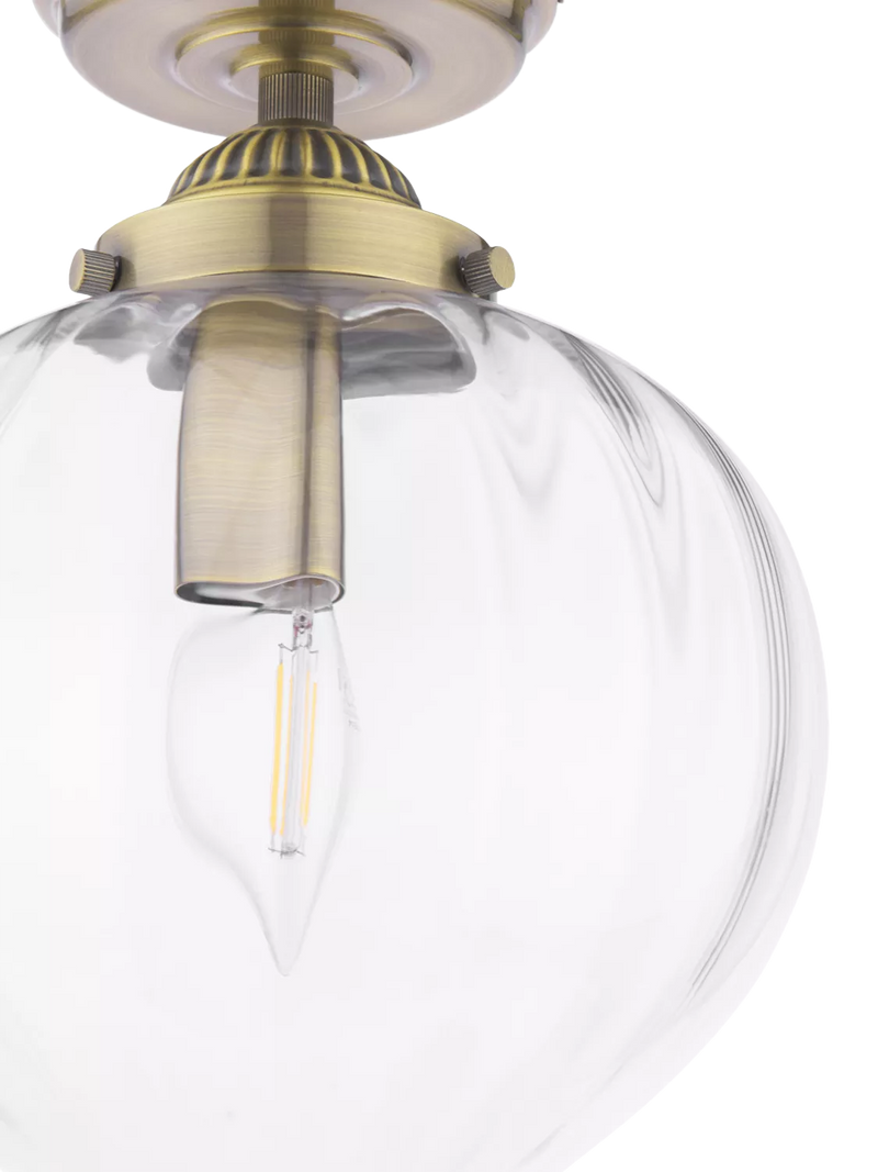 Laura Ashley Whitham semi-flush ceiling light metallic brass (British brand)