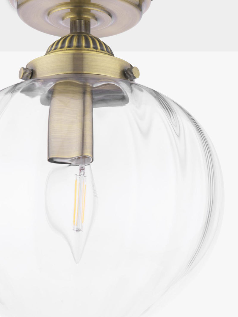 Laura Ashley Whitham semi-flush ceiling light metallic brass (British brand)