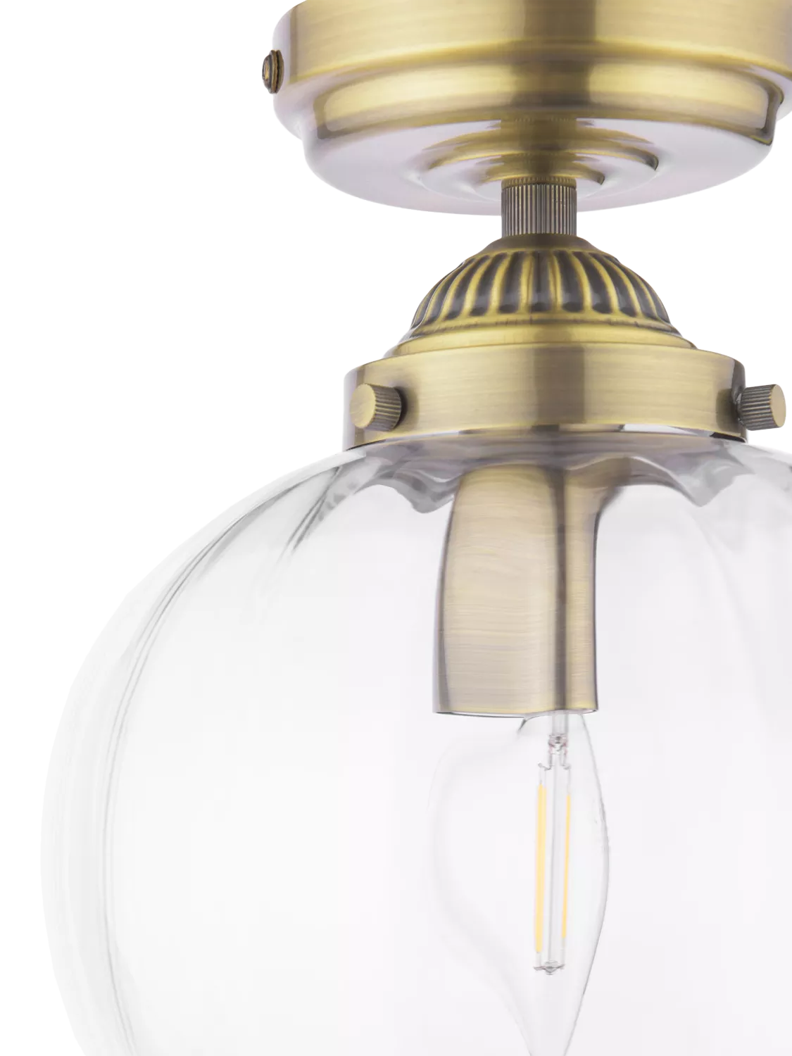 Laura Ashley Whitham semi-flush ceiling light metallic brass (British brand)