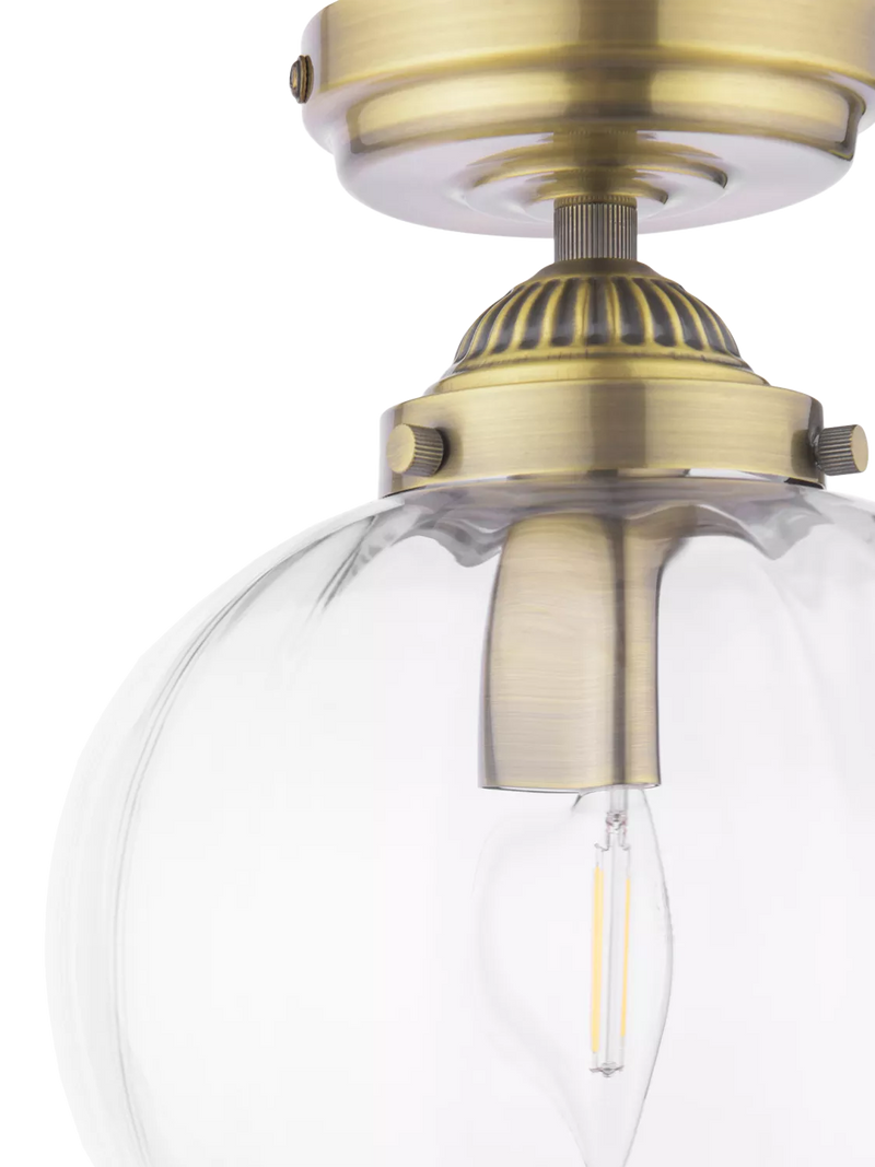 Laura Ashley Whitham semi-flush ceiling light metallic brass (British brand)