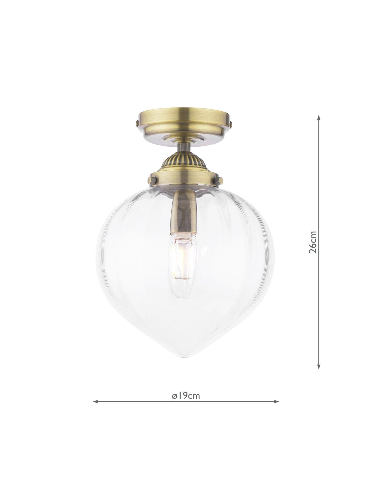 Laura Ashley Whitham semi-flush ceiling light metallic brass (British brand)