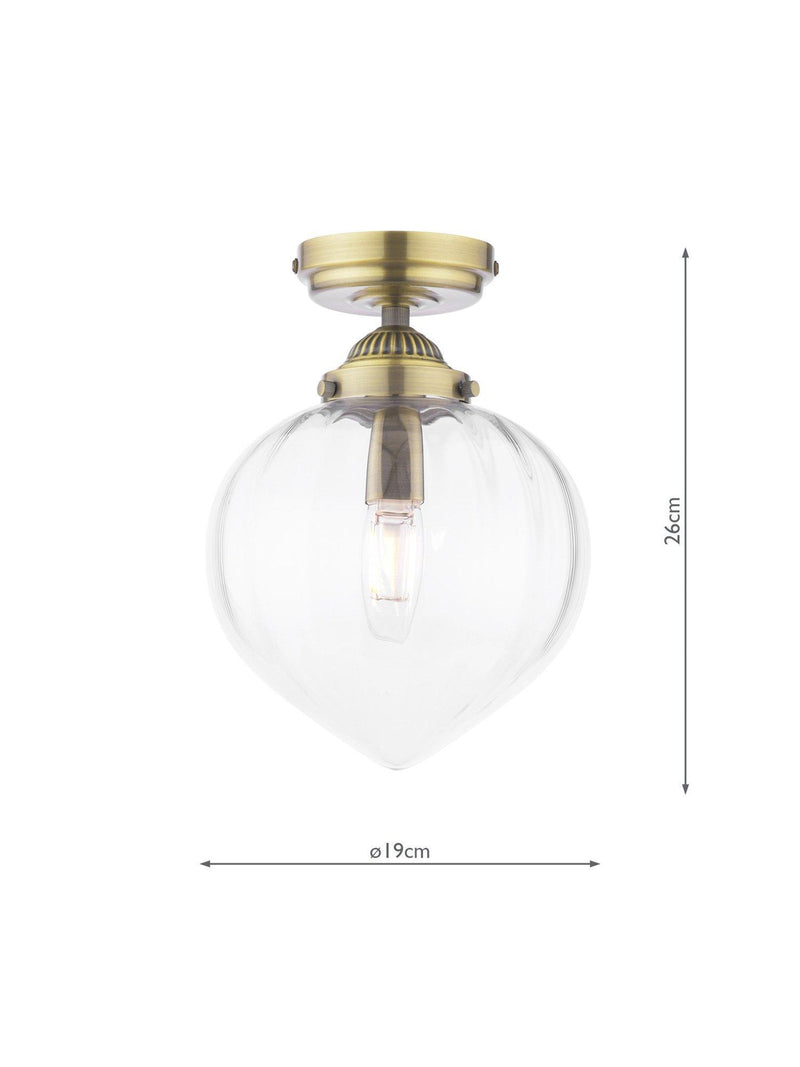 Laura Ashley Whitham semi-flush ceiling light metallic brass (British brand)