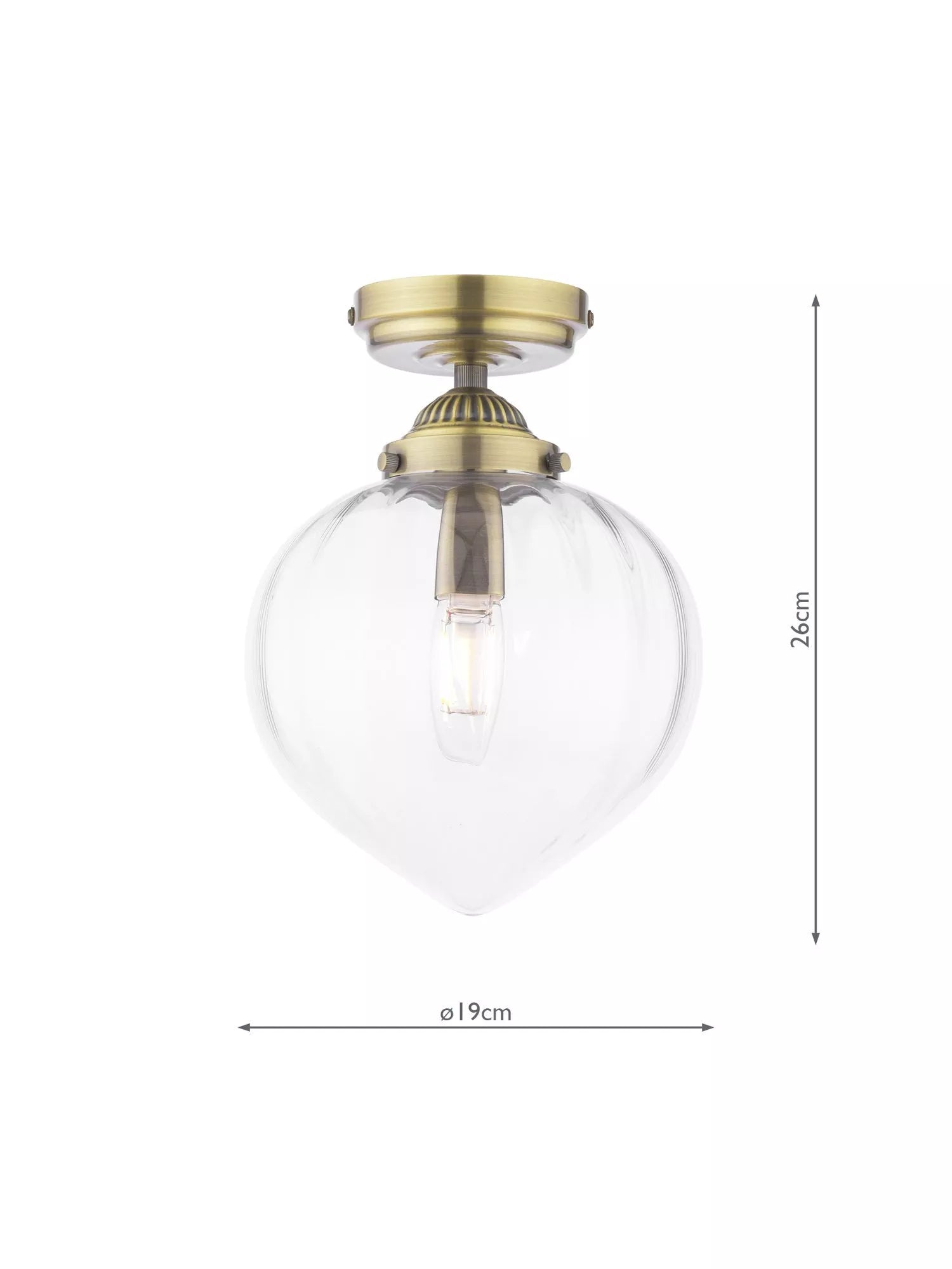 Laura Ashley Whitham semi-flush ceiling light metallic brass (British brand)