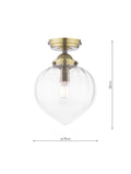 Laura Ashley Whitham semi-flush ceiling light metallic brass (British brand)